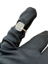 GIA 5.03ct Radiant Cut Natural Diamond Ring 18K White Gold I SI2 Clarity