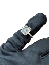 GIA 5.03ct Radiant Cut Natural Diamond Ring 18K White Gold I SI2 Clarity