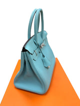 Hermes Birkin Size 30 Blue Atoll Togo Leather Palladium Hardware