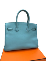 Hermes Birkin Size 30 Blue Atoll Togo Leather Palladium Hardware