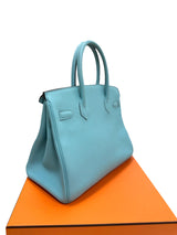 Hermes Birkin Size 30 Blue Atoll Togo Leather Palladium Hardware