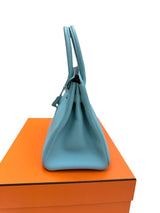 Hermes Birkin Size 30 Blue Atoll Togo Leather Palladium Hardware