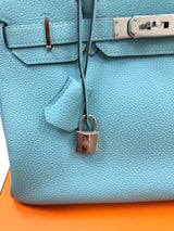 Hermes Birkin Size 30 Blue Atoll Togo Leather Palladium Hardware