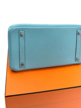 Hermes Birkin Size 30 Blue Atoll Togo Leather Palladium Hardware