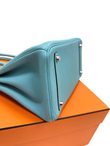 Hermes Birkin Size 30 Blue Atoll Togo Leather Palladium Hardware