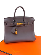Hermes Birkin 25 Etain Togo Leather With Gold Hardware Handbag