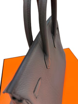 Hermes Birkin 25 Etain Togo Leather With Gold Hardware Handbag