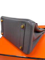 Hermes Birkin 25 Etain Togo Leather With Gold Hardware Handbag
