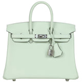 Hermès Birkin 25 Vert Fizz Swift Leather With Palladium Hardware Handbag