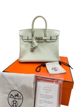 Hermès Birkin 25 Vert Fizz Swift Leather With Palladium Hardware Handbag