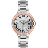 Cartier Ballon Bleu de Cartier Steel Guilloche Dial Lady Diamond Watch WE902080
