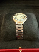 Cartier Ballon Bleu de Cartier Steel Guilloche Dial Lady Diamond Watch WE902080