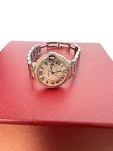 Cartier Ballon Bleu de Cartier Steel Guilloche Dial Lady Diamond Watch WE902080