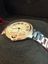 Cartier Ballon Bleu de Cartier Steel Guilloche Dial Lady Diamond Watch WE902080