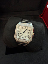 Cartier Santos de Cartier Automatic Stainless Steel Diamond Bezel Watch 4075