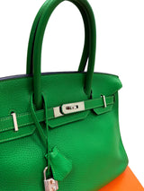 Hermès Birkin 30 Green Bamboo Togo Leather Palladium Hardware Handbag