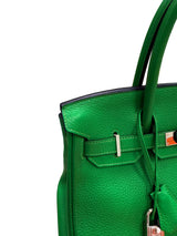 Hermès Birkin 30 Green Bamboo Togo Leather Palladium Hardware Handbag