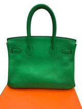 Hermès Birkin 30 Green Bamboo Togo Leather Palladium Hardware Handbag