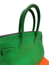 Hermès Birkin 30 Green Bamboo Togo Leather Palladium Hardware Handbag