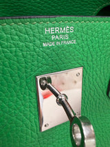 Hermès Birkin 30 Green Bamboo Togo Leather Palladium Hardware Handbag