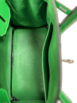 Hermès Birkin 30 Green Bamboo Togo Leather Palladium Hardware Handbag