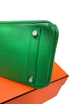 Hermès Birkin 30 Green Bamboo Togo Leather Palladium Hardware Handbag