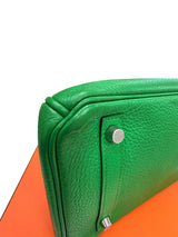 Hermès Birkin 30 Green Bamboo Togo Leather Palladium Hardware Handbag