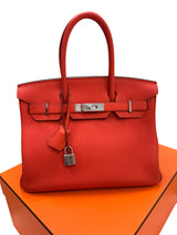 Hermès Birkin 30 Capucine Togo Leather Palladium Hardware Handbag