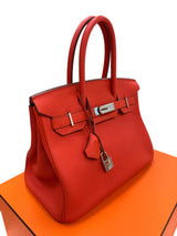 Hermès Birkin 30 Capucine Togo Leather Palladium Hardware Handbag