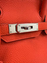 Hermès Birkin 30 Capucine Togo Leather Palladium Hardware Handbag