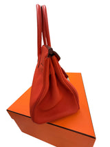 Hermès Birkin 30 Capucine Togo Leather Palladium Hardware Handbag