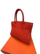 Hermès Birkin 30 Capucine Togo Leather Palladium Hardware Handbag