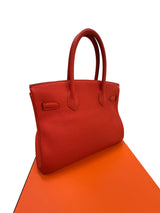 Hermès Birkin 30 Capucine Togo Leather Palladium Hardware Handbag