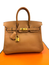 Hermès Birkin 25 Gold Epsom Leather With Gold Hardware Handbag