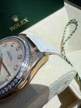 Rolex Datejust 36mm Rose Gold Mother of Pearl Diamond Dial Men's Watch 116185