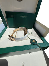 Rolex Datejust 36mm Rose Gold Mother of Pearl Diamond Dial Men's Watch 116185