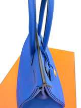 Hermès Birkin 30 Bleu Electrique Epsom Leather With Gold Hardware Handbag