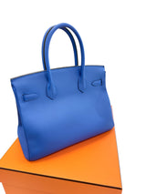 Hermès Birkin 30 Bleu Electrique Epsom Leather With Gold Hardware Handbag
