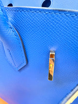 Hermès Birkin 30 Bleu Electrique Epsom Leather With Gold Hardware Handbag