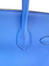 Hermès Birkin 30 Bleu Electrique Epsom Leather With Gold Hardware Handbag