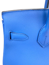Hermès Birkin 30 Bleu Electrique Epsom Leather With Gold Hardware Handbag