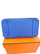 Hermès Birkin 30 Bleu Electrique Epsom Leather With Gold Hardware Handbag
