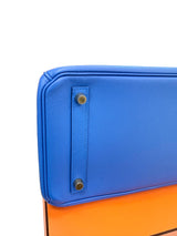 Hermès Birkin 30 Bleu Electrique Epsom Leather With Gold Hardware Handbag