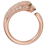 Cartier Panthère De Cartier Half-Paved Onyx Emeralds Diamond Ring Small Model
