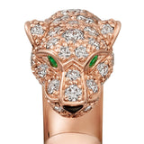 Cartier Panthère De Cartier Half-Paved Onyx Emeralds Diamond Ring Small Model