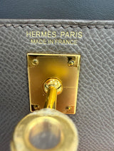 Hermes Mini Kelly Sellier 20 Gris Meyer Epsom Leather Gold Hardware Handbag