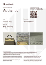 Hermes Mini Kelly Sellier 20 Gris Meyer Epsom Leather Gold Hardware Handbag