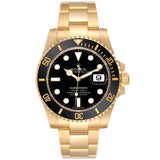 Rolex Submariner Date 40mm Black Dial Ceramic Bezel Yellow Gold Watch 116618LN