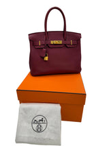Hermes Bikrin 30 Rouge Grenat Togo Leather Stamp A With Gold Hardware Handbag