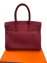 Hermes Bikrin 30 Rouge Grenat Togo Leather Stamp A With Gold Hardware Handbag